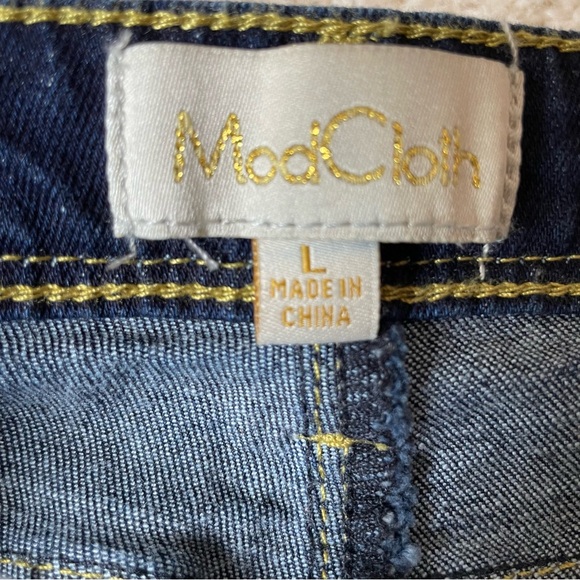 Modcloth Button Fly Flare Jeans,Indigo dark wash high waist Large 29 - Picture 6 of 9